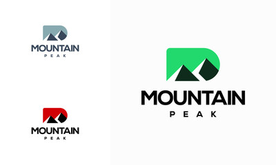Modern Mountain Peak logo designs concept vector, Simple Landscape Hills logo element Mountain Peaks