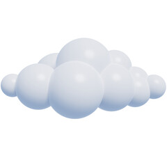 White 3d clouds.Cartoon fluffy clouds icon. 3d render illustration.