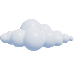 White 3d clouds.Cartoon fluffy clouds icon. 3d render illustration.