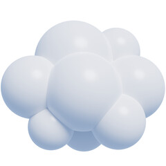 White 3d clouds.Cartoon fluffy clouds icon. 3d render illustration.