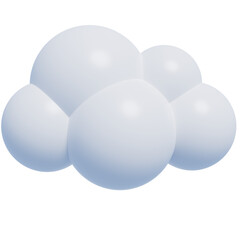 White 3d clouds.Cartoon fluffy clouds icon. 3d render illustration.