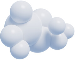 White 3d clouds.Cartoon fluffy clouds icon. 3d render illustration.