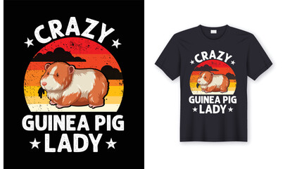 Guinea Pig T-Shirt Design Vector Template.