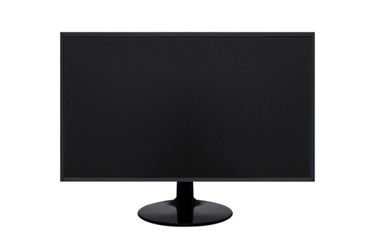 Cutout of isolated blank dark screen monitor  with the transparent png background