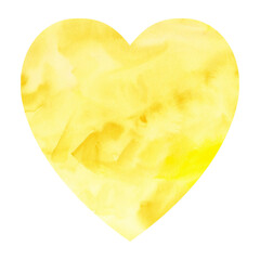 Yellow Heart Watercolor Shape