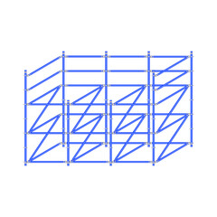 scaffolding, white background, used in construction areas.