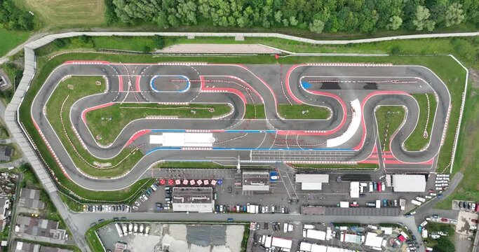 Track for Racing Cars Aerial View. 