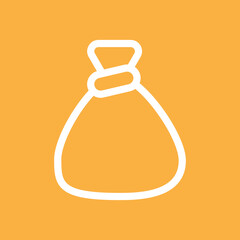 Tied sack icon or symbol with line style