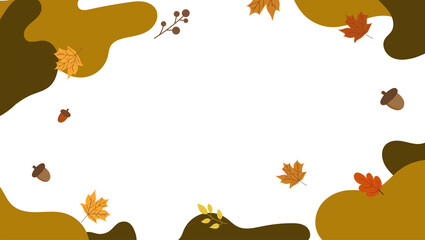 Autumn background with floral leaves