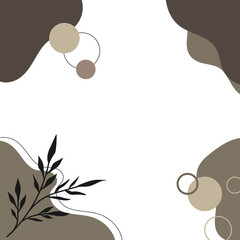 Aesthetic Floral flower background in earth tone color 