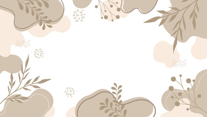 Aesthetic Floral flower background in earth tone color 