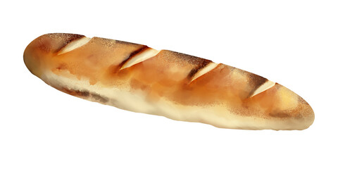 Set of bread and wheat pastry bakery watercolor painting llustration PNG