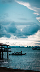 Obraz premium Boats on the coast of the tropical island