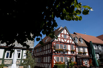 amoeneburg historic village in hesse germany - obrazy, fototapety, plakaty