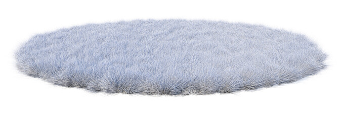 A 3d rendering image of product display on white fur