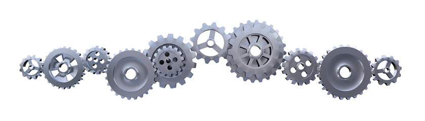 a 3d rendered image of machine gears
