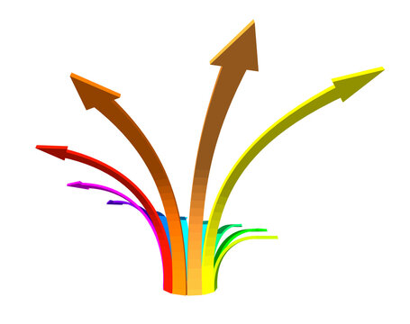 The 3 curved arrow which have spectrum color