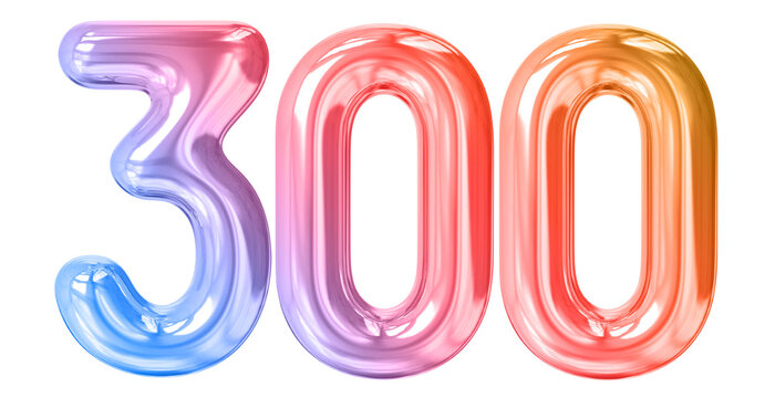 300 followers number gradient clip