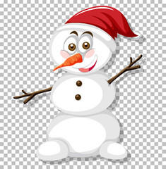 Snowman on grid background