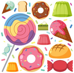 Food and dessert seamless pattern