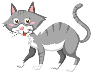 Fototapeta na wymiar Feline cat in cartoon style