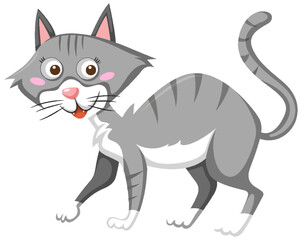 Feline cat in cartoon style