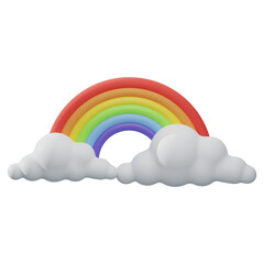 3d Rendering of forecast weather 'Rainbow' isolated on white.