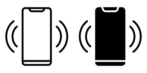 ofvs71 OutlineFilledVectorSign ofvs - mobile phone ringing icon . isolated transparent . smartphone ringing sign . black outline and filled version . AI 10 / EPS 10 . g11380