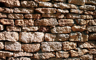 Wall of old stone bricks as an abstract background.
