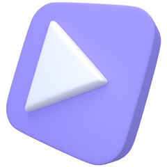 3d play icon with pastel color, for UI, poster, banner, social media post. 3D rendering