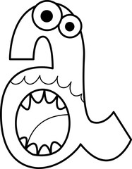 Halloween monster letter A, monster alphabet