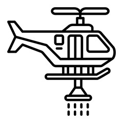 Firefighter Helicopter Line Icon