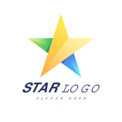 Star colorful abstract logo design template