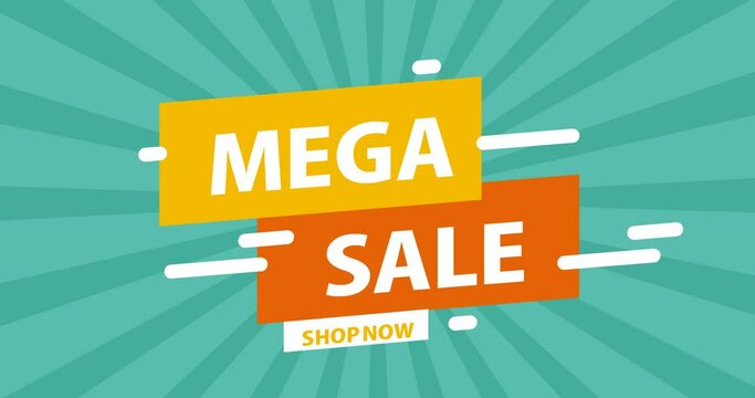 mega sale shopping background animation