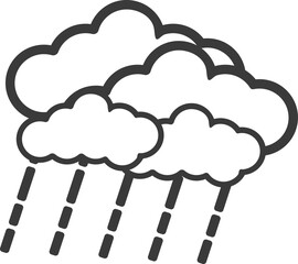 Type of weather in flat design. It is rain.