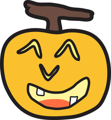 Pumpkin head cartoon for Halloween day.