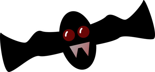 A black bat is flying.