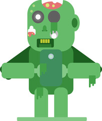 Green zombie is taking a photo of yourself.
