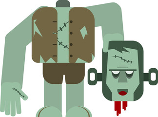 Character of Frankenstein in flat design.