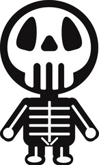 Skeleton man is standing.