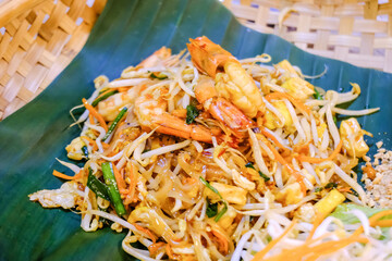 Thai fried noodles with shrimp, or can call 