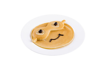 pancake minion face isolated on white background