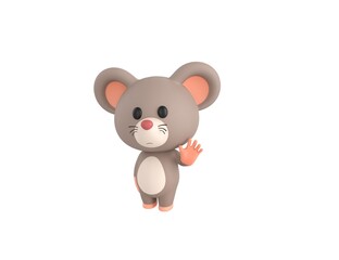 Little Rat character saying hi in 3d rendering.