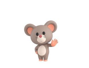 Little Rat character greeting in 3d rendering.