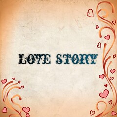 Love story vintage background, aesthetic artwork 