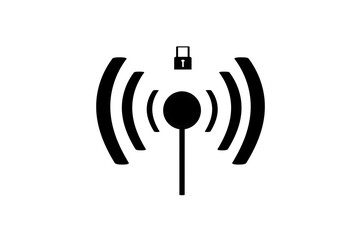 3D wifi sign symbol black white background isolated