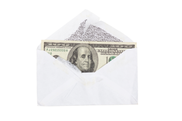 Envelop with money isolated