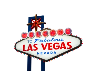 Tuinposter Las Vegas Welkom bij Fabulous Las Vegas Nevada bord geïsoleerd