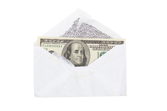 Envelop with money isolated