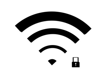 3D wifi sign symbol black white background isolated